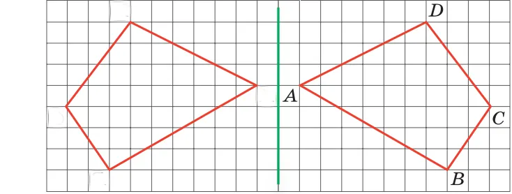Четырехугольник и его отражение относительно оси m