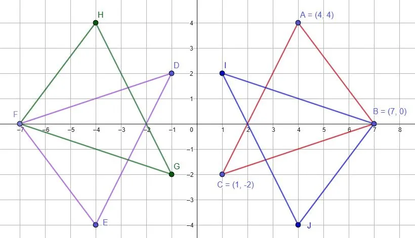 Решение задачи 6.82 - симметричные треугольники разных цветов