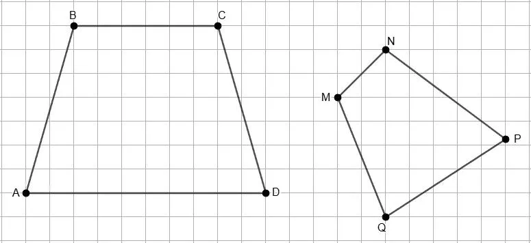 Четырехугольники ABCD и MNPQ